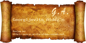 Georgijevits Aldán névjegykártya